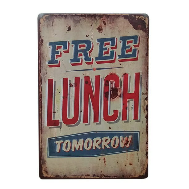 Metal Tin Sign free lunch  Decor Bar Pub Home Vintage Retro Poster Cafe ART 
